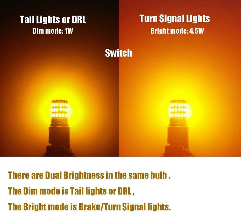 iBrightstar 9-30V Extremely Bright 1157 2057 2357 7528 BAY15D LED Bulbs Replacement for Turn Signal Lights, Amber Yellow - Image 3